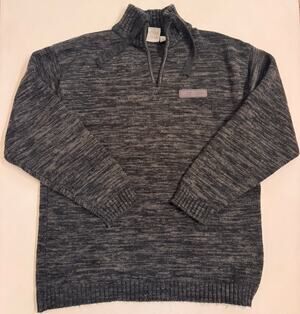 Y2K 00s Southpole Men's Tie Neck Sweater Heather Black Size XL 100% Acrylic